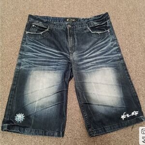 Look Y2k Men's Blue Denim Shorts Size 38
